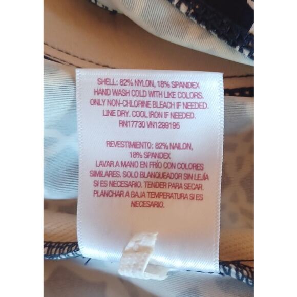 Merona Tankini Halter Swim Top Blue White Women's Medium Geometric Design - Picture 6 of 6